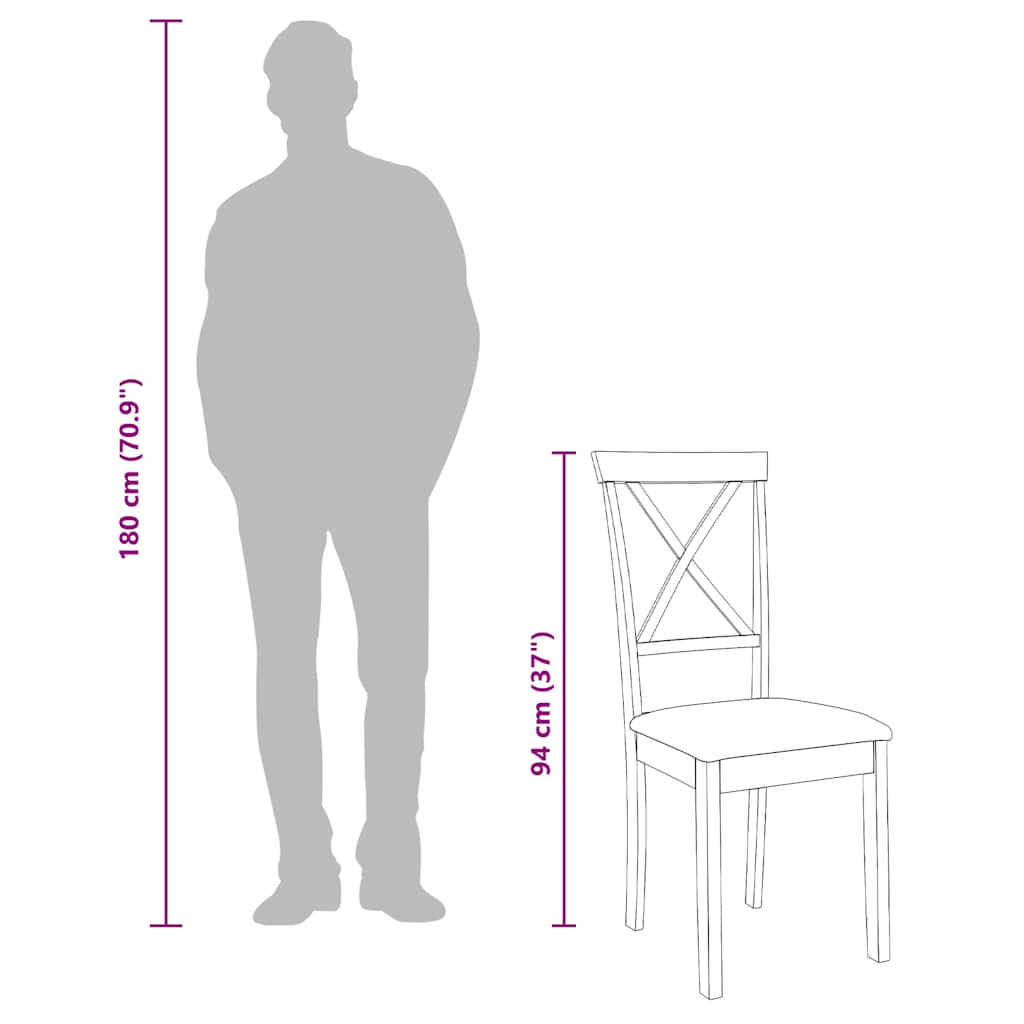 Jedálenské Stoličky S Vankúšmi 2 Ks Hnedá Guma Masívneho Dreva