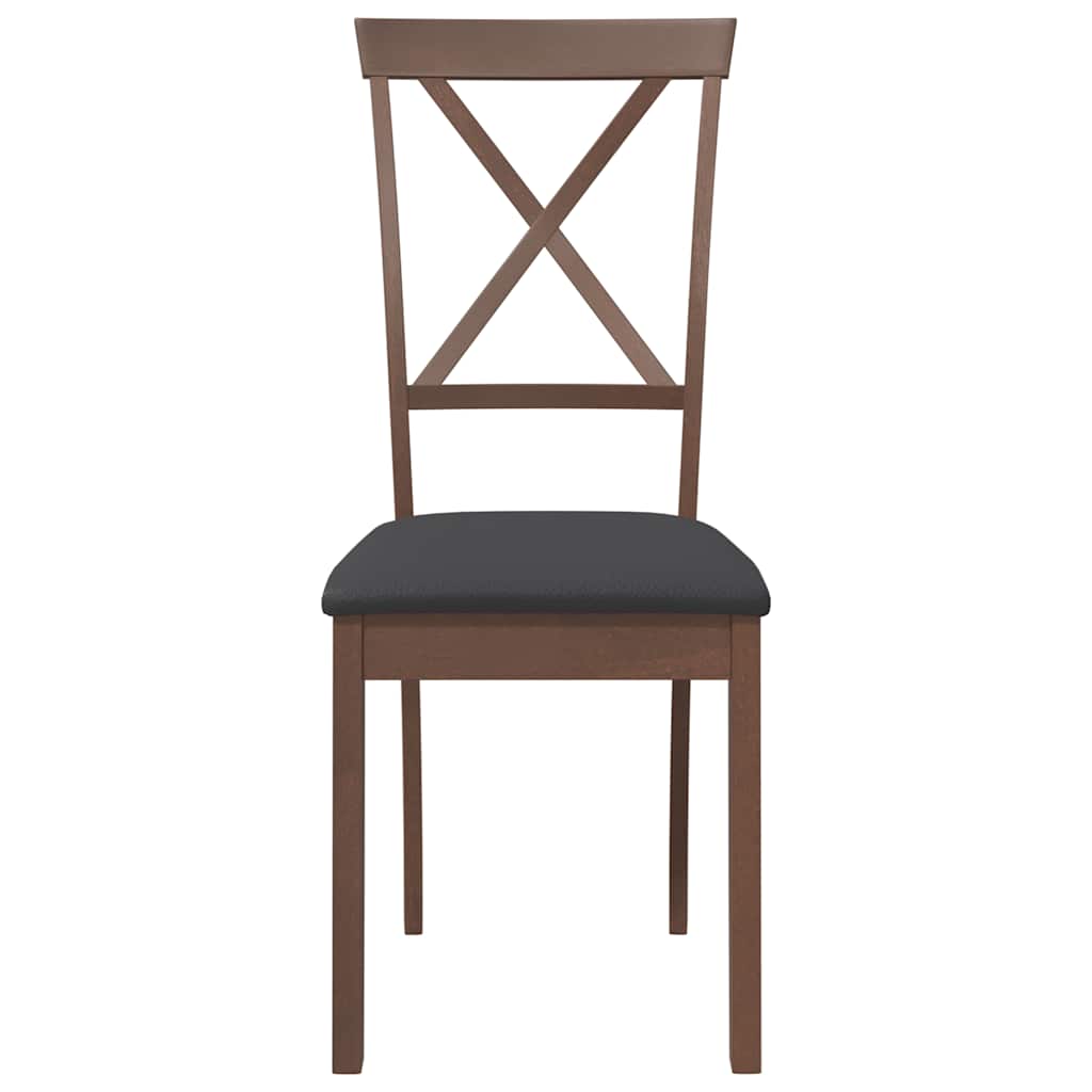 Jedálenské Stoličky S Vankúšmi 2 Ks Hnedá Guma Masívneho Dreva