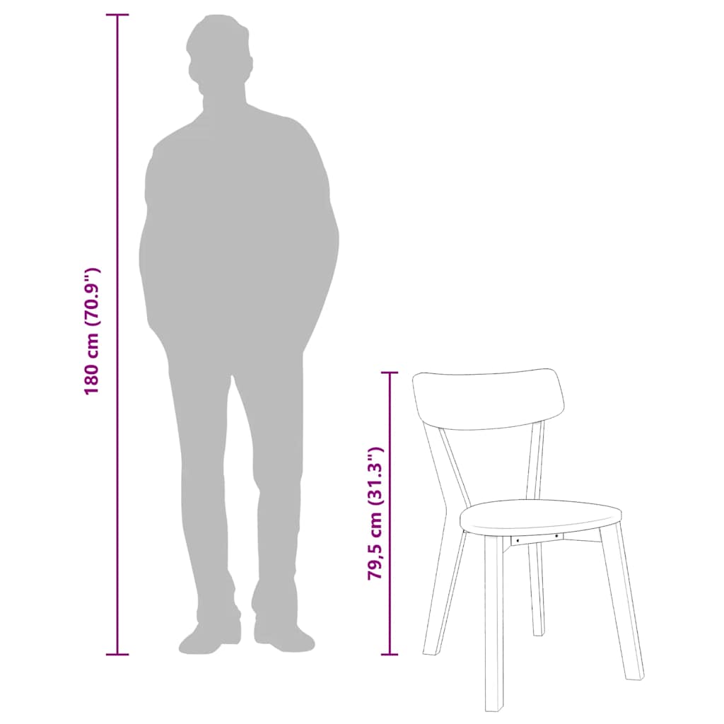 Jedálenské Stoličky 2 Ks Masívna Drevená Guma