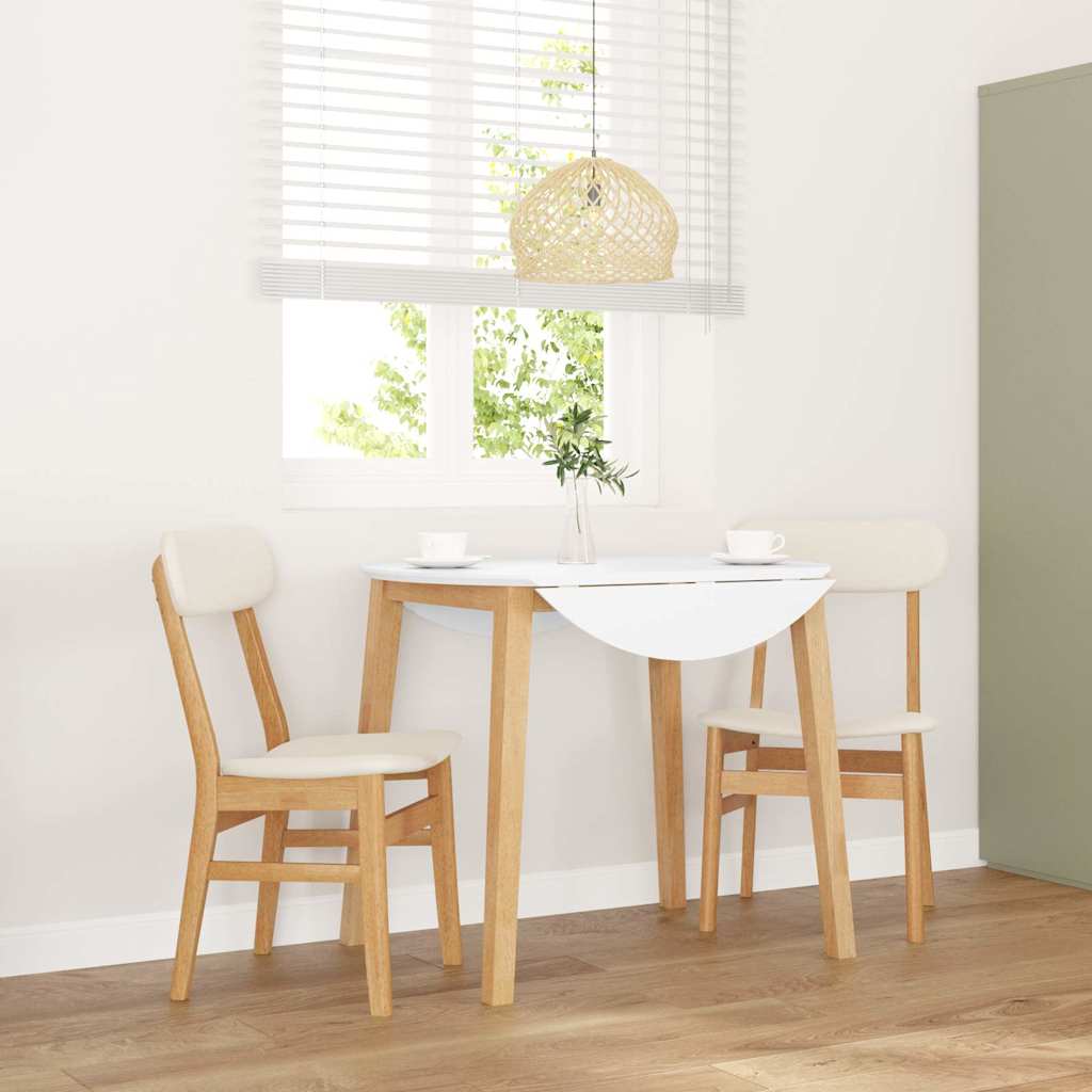 Jedálenské Stoličky 2 Ks Biela Masívna Drevená Guma