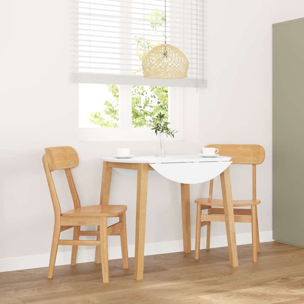 Jedálenské Stoličky 2 Ks Biela Masívna Drevená Guma