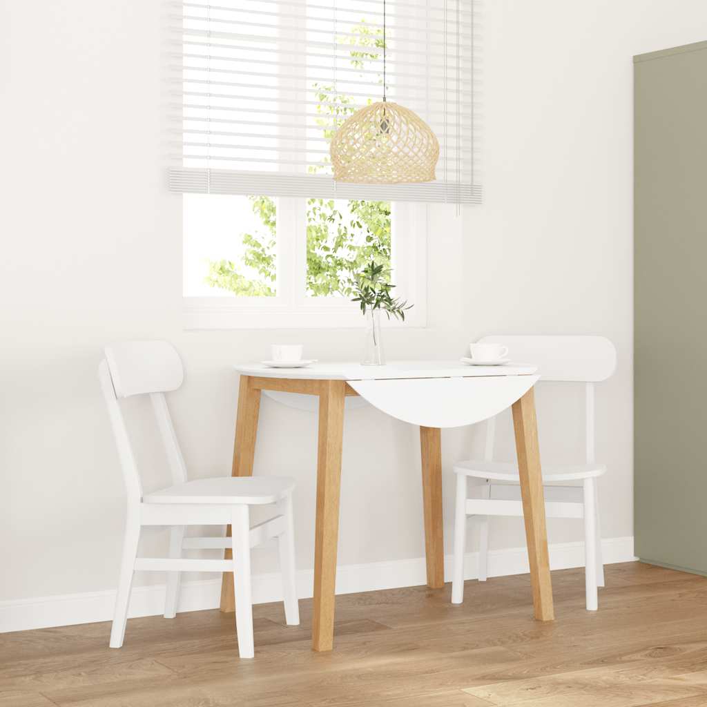 Jedálenské Stoličky 2 Ks Biela Masívna Drevená Guma