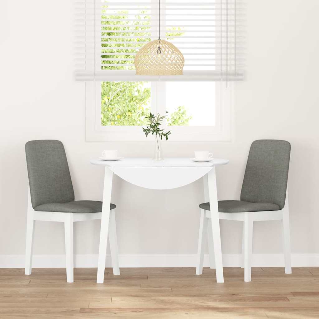 Jedálenské Stoličky S Vankúšmi 2 Ks Biela Guma Masívneho Dreva