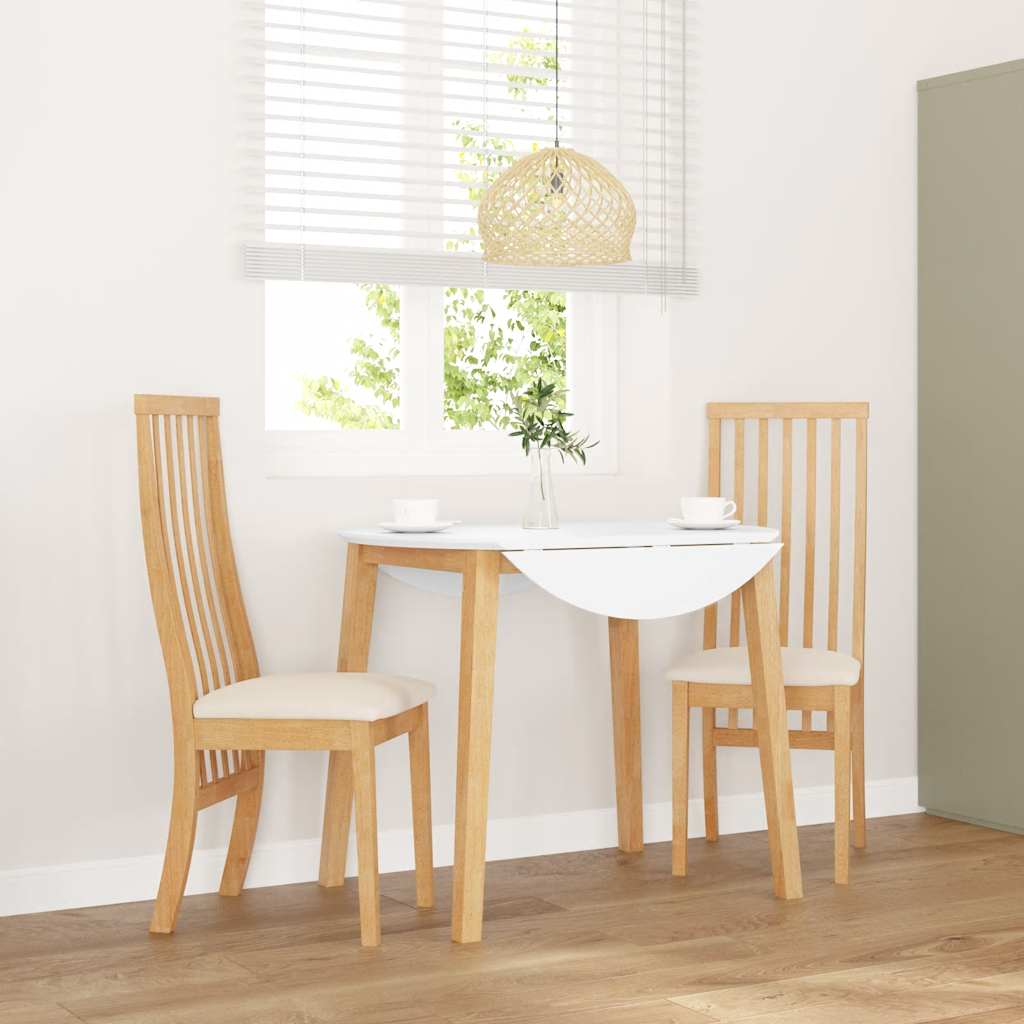 Jedálenské Stoličky S Vankúšmi 2 Ks Biela Guma Masívneho Dreva