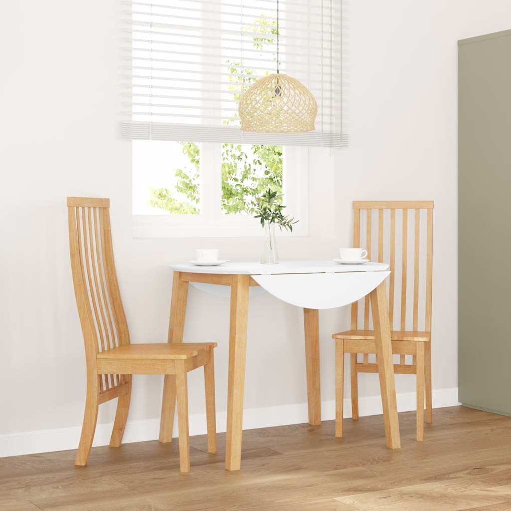 Jedálenské Stoličky S Vankúšmi 2 Ks Biela Guma Masívneho Dreva
