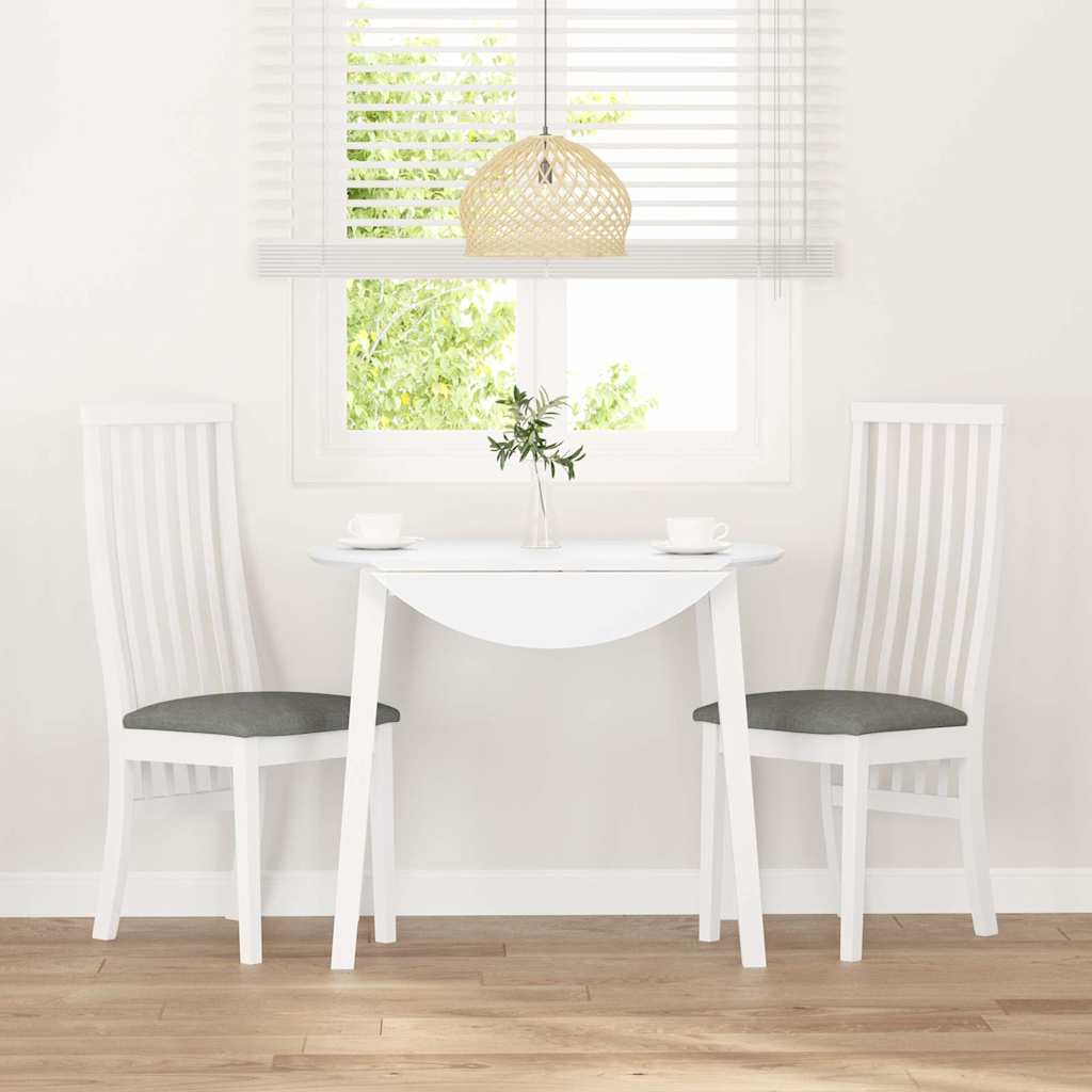 Jedálenské Stoličky S Vankúšmi 2 Ks Biela Guma Masívneho Dreva