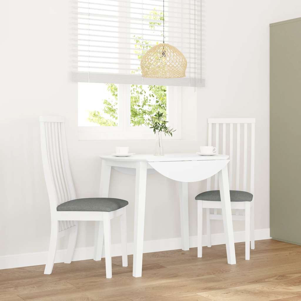 Jedálenské Stoličky S Vankúšmi 2 Ks Biela Guma Masívneho Dreva