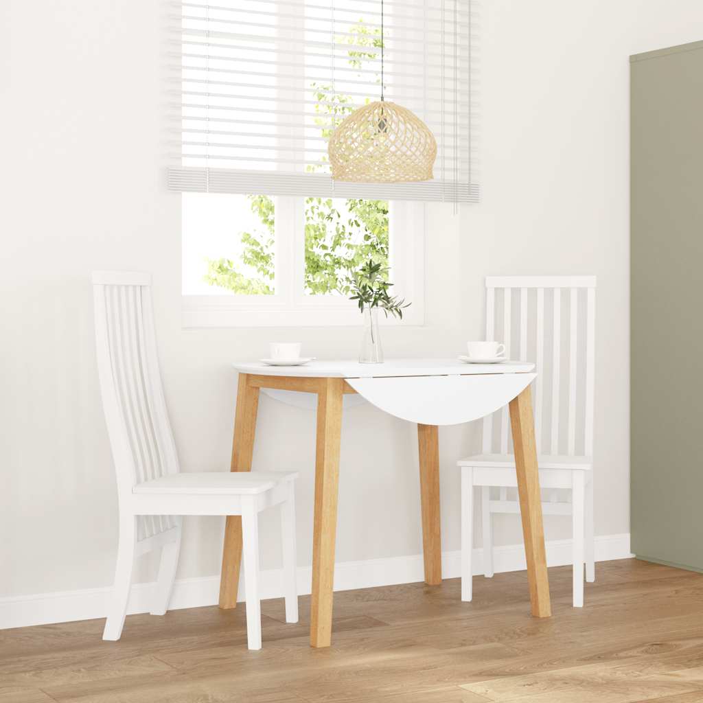 Jedálenské Stoličky S Vankúšmi 2 Ks Biela Guma Masívneho Dreva