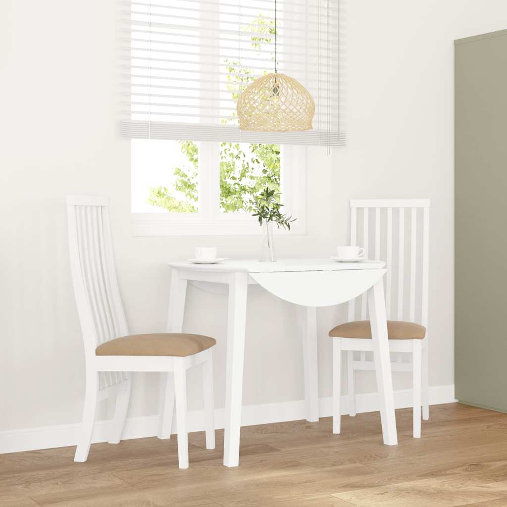 Jedálenské Stoličky S Vankúšmi 2 Ks Biela Guma Masívneho Dreva
