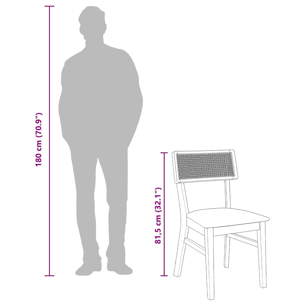 Jedálenské Stoličky S Vankúšmi 2 Ks Hnedá Guma Masívneho Dreva