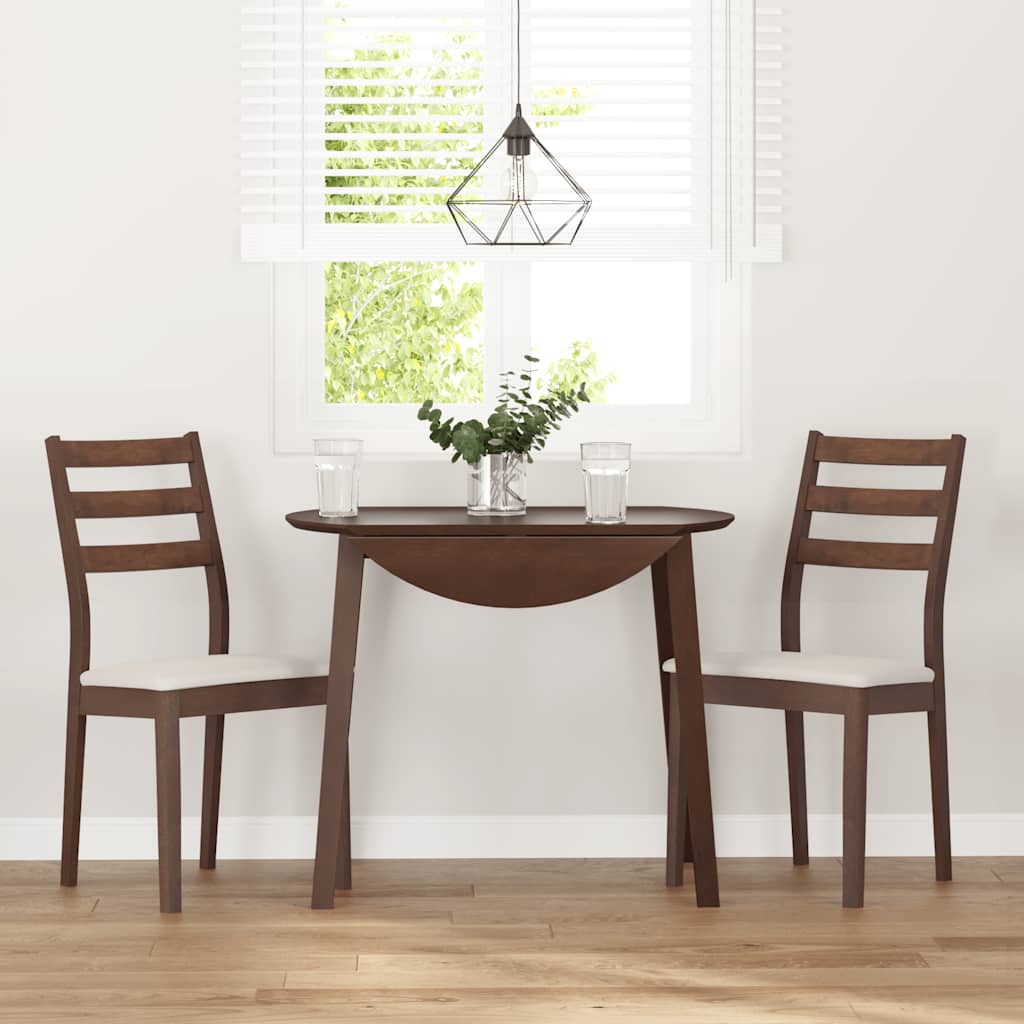 Jedálenské Stoličky S Vankúšmi 2 Ks Hnedá Guma Masívneho Dreva