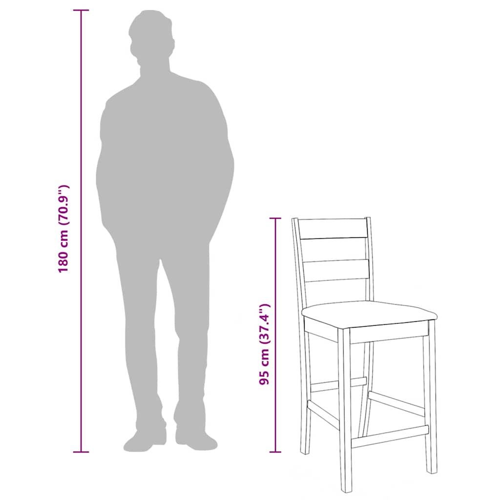 Barové Stoličky S Vankúšmi 2 Ks Biela Masívna Drevená Guma