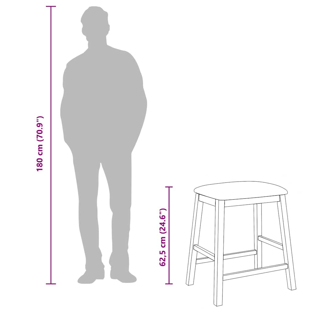 Barové Stoličky S Vankúšmi 2 Ks Guma Z Masívneho Dreva