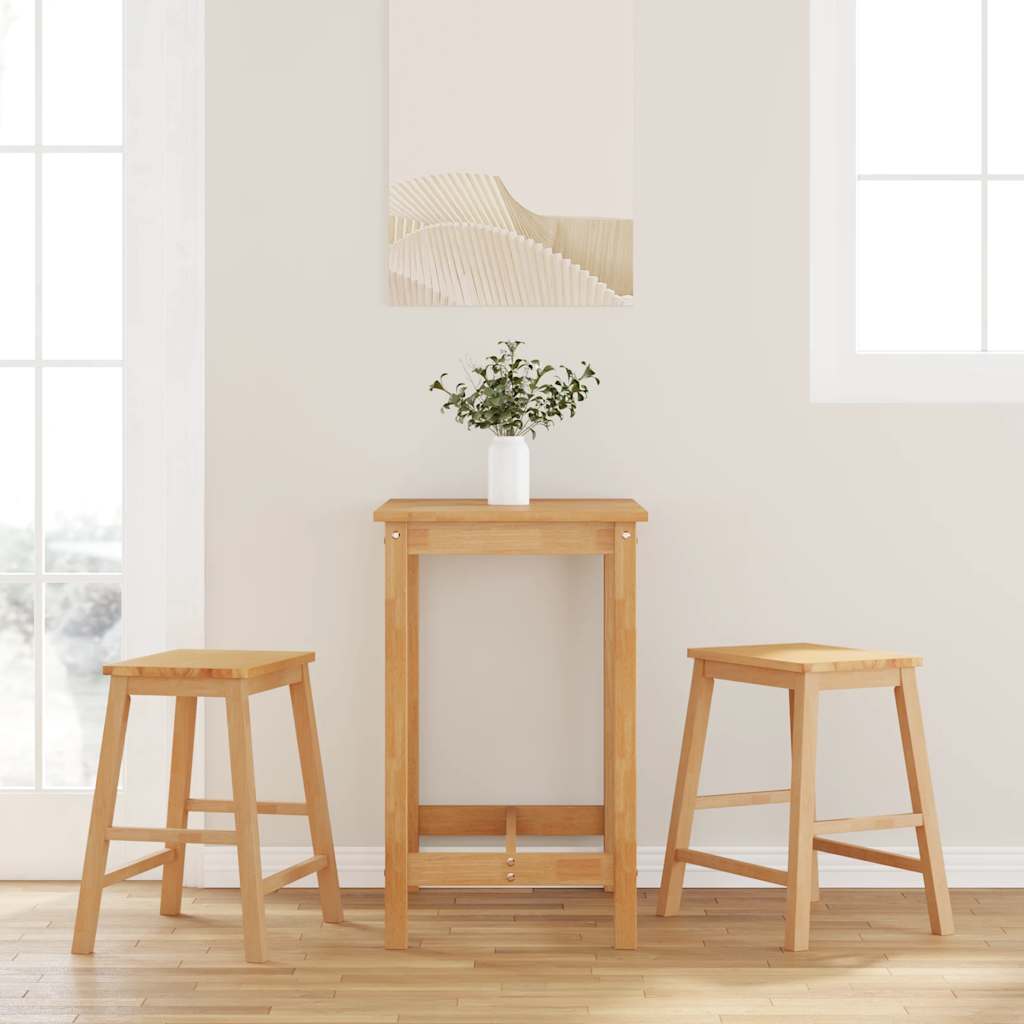 Barové Stoličky S Vankúšmi 2 Ks Guma Z Masívneho Dreva