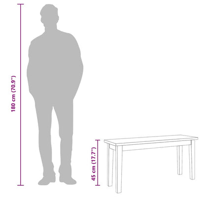 Lavica 90 cm z masívneho dreva Guma