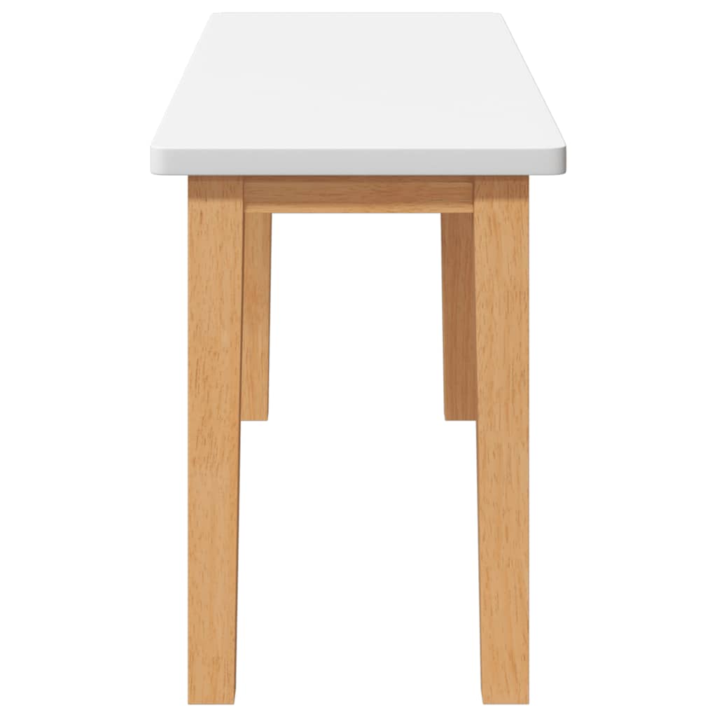 Lavica 90 Cm Biela Masívna Drevená Guma