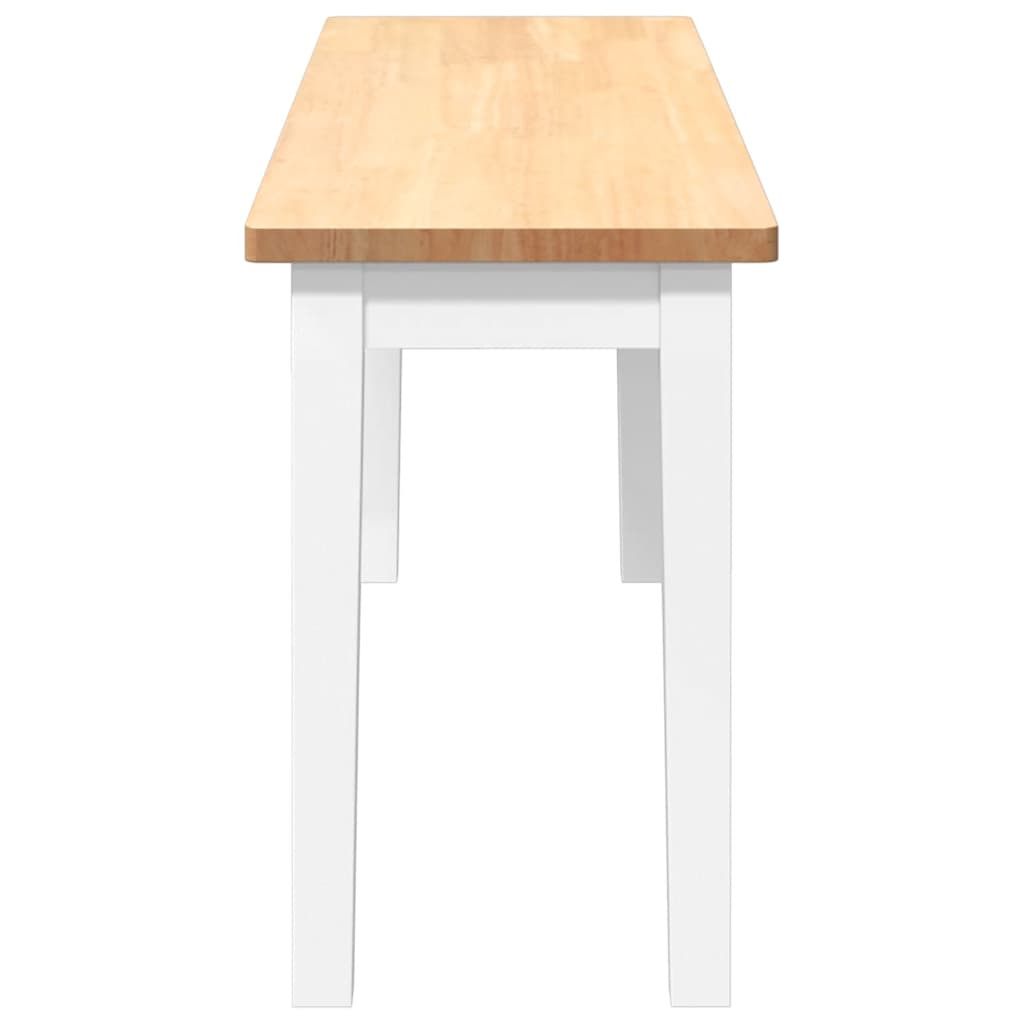 Lavica 110 cm Biela masívna guma