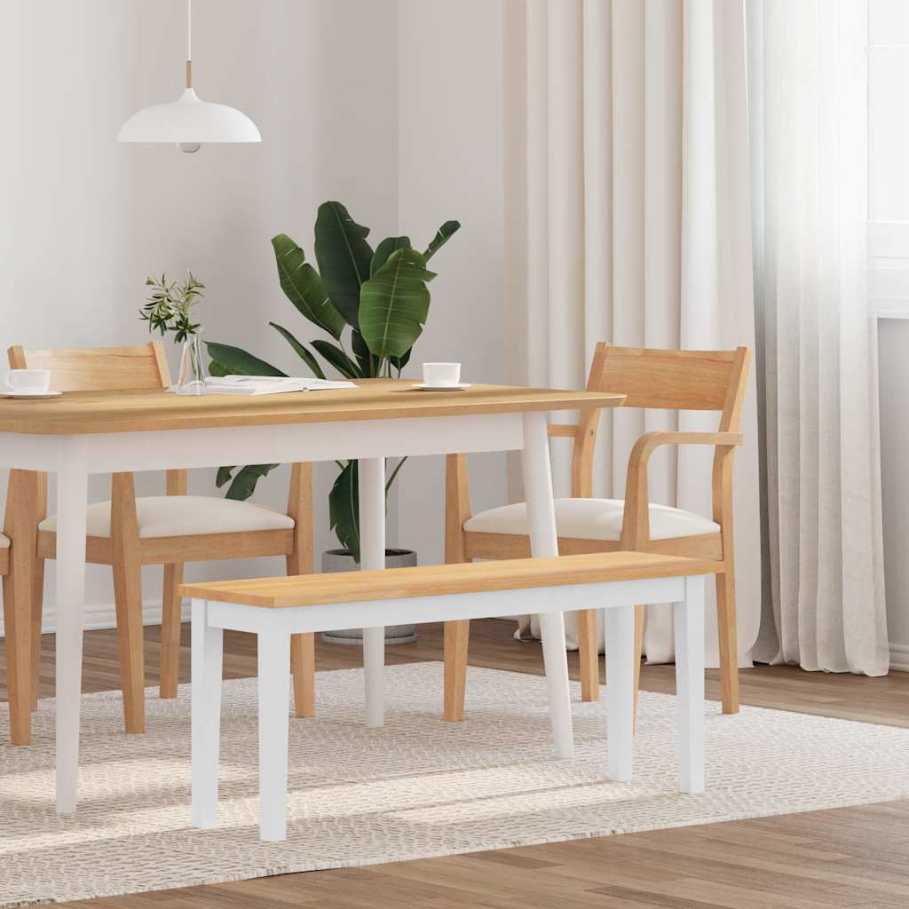 Lavica 110 cm Biela masívna guma