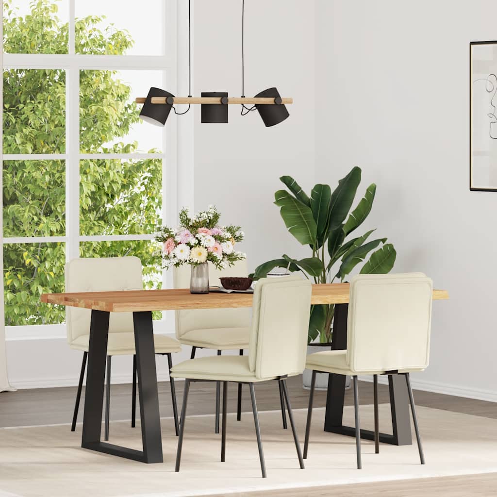 Jedálenské Stoličky 6 Ks Krémové Zamatové