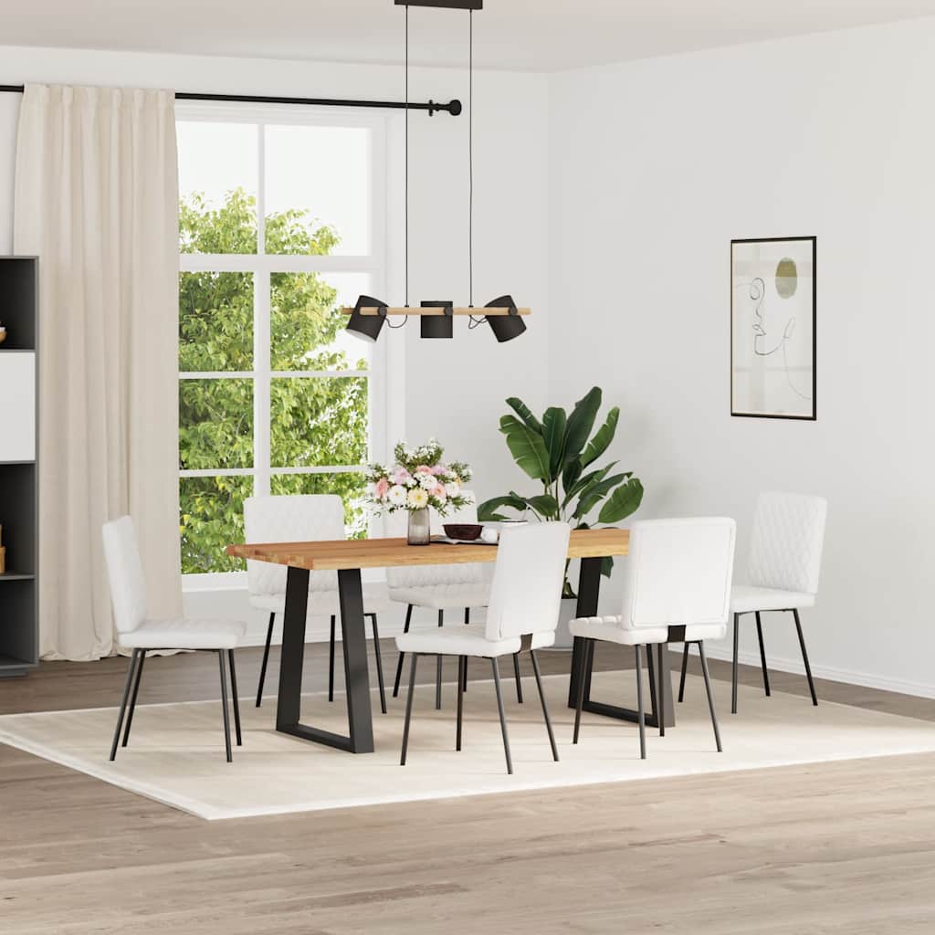 Jedálenské Stoličky 6 Ks Biele Umelá Koža