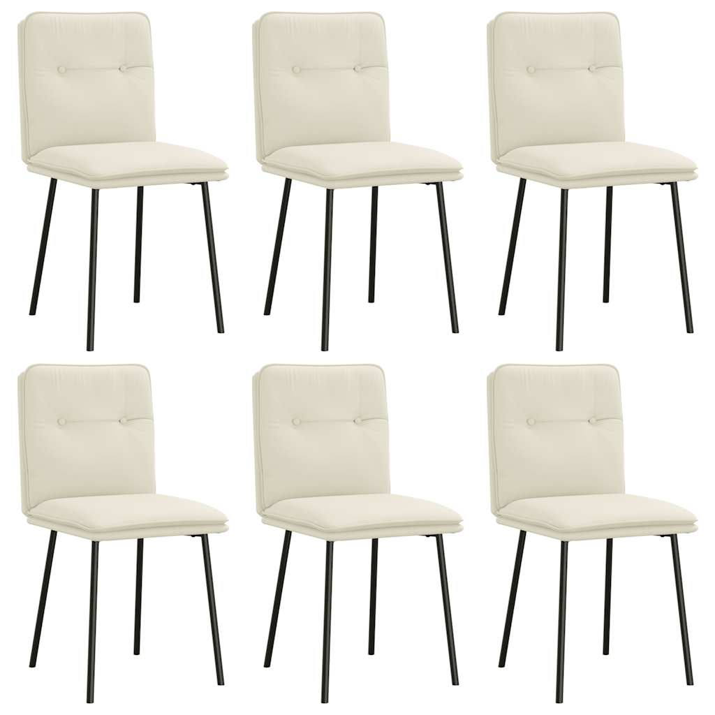 Jedálenské Stoličky 6 Ks Krémové Zamatové