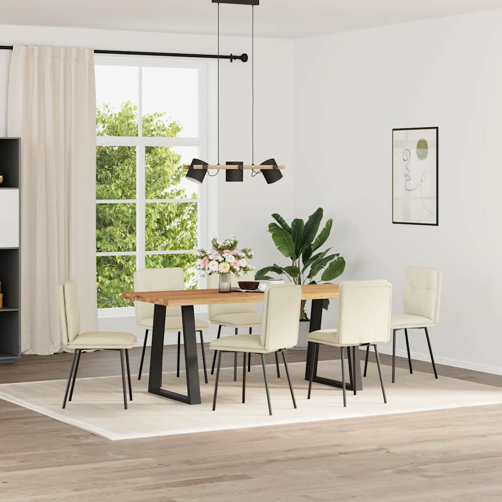 Jedálenské Stoličky 6 Ks Krémové Zamatové