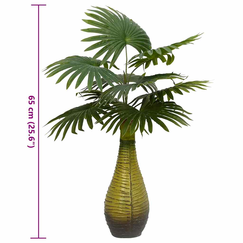 Umelý palmový 9 listov 65 cm zelený