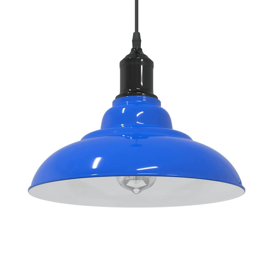 Závesná lampa výškovo nastaviteľná E27 lesk tmavomodrá Ø 31 cm