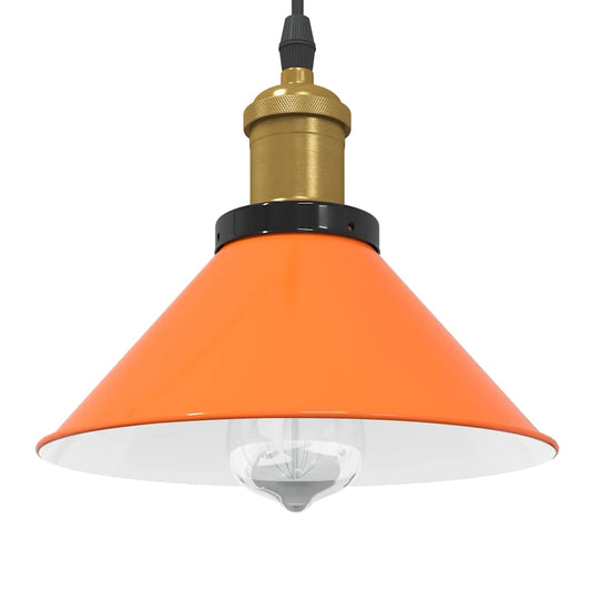 Závesná lampa výškovo nastaviteľná E27 lesk oranžová Ø 22cm kov