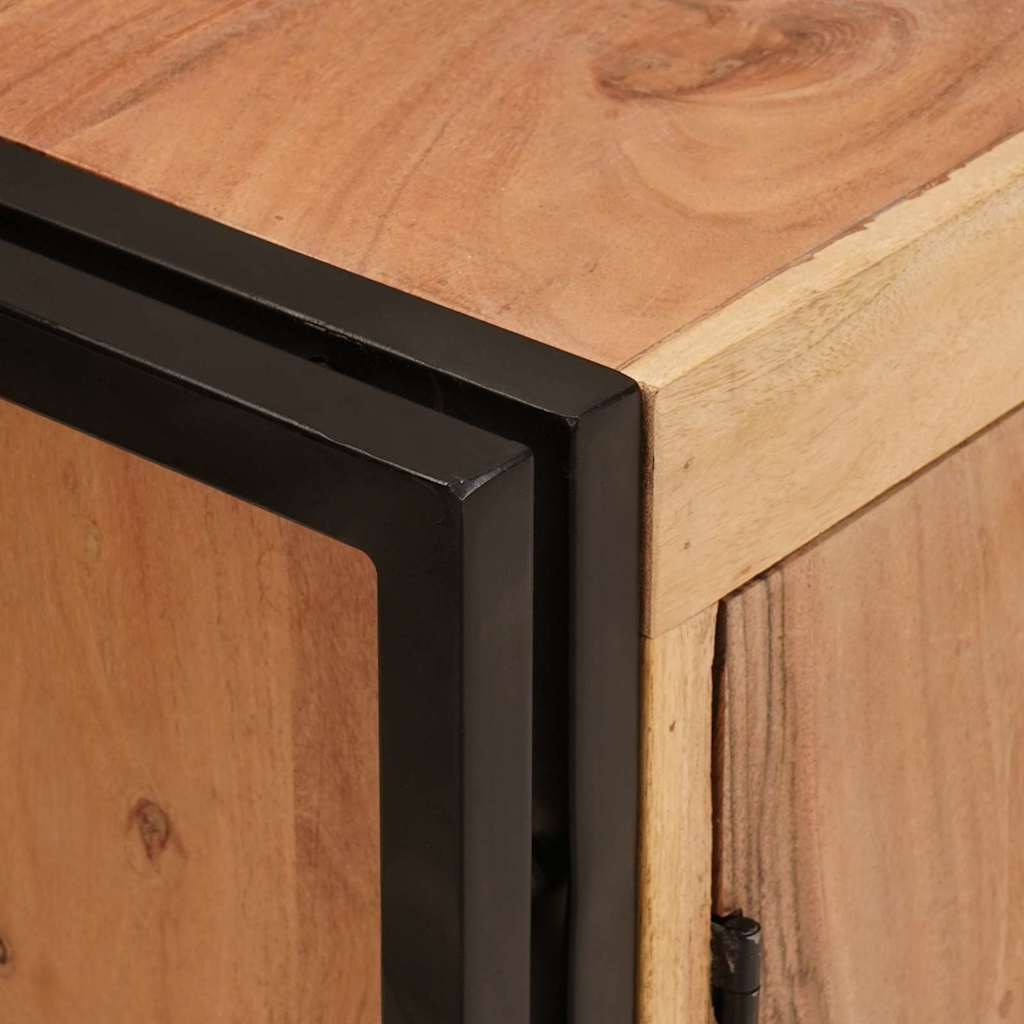 Skrinka Pod Umývadlo S Dverami Masívne Akáciové Drevo A Železo