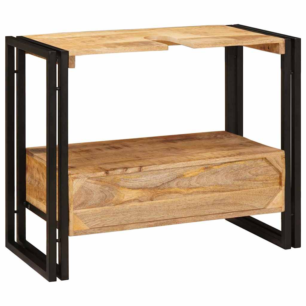 Skrinka Pod Umývadlo So Zásuvkou Masívne Mangové Drevo A Železo