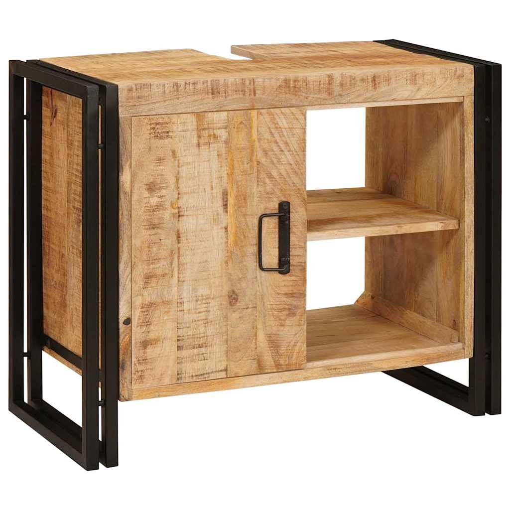 Skrinka Pod Umývadlo S Dverami Masívne Mangové Drevo A Železo