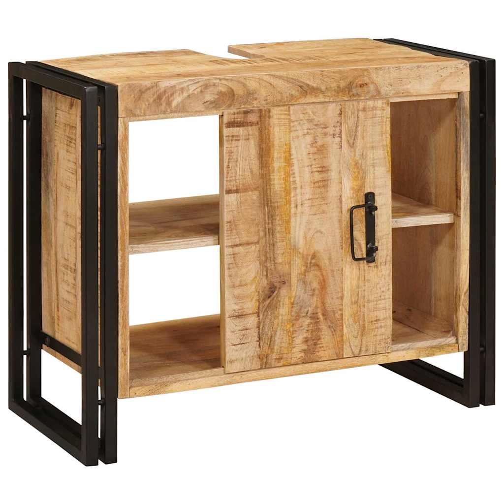 Skrinka Pod Umývadlo S Dverami Masívne Mangové Drevo A Železo