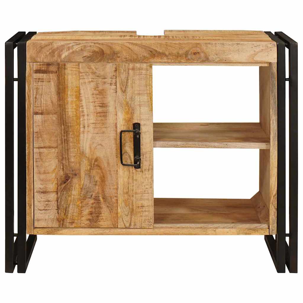 Skrinka Pod Umývadlo S Dverami Masívne Mangové Drevo A Železo