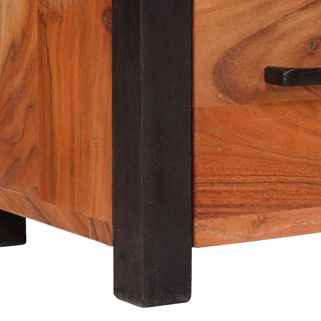 Servírovacia Skriňa 3 Pcs Hnedá 110 X 30 X 75 Cm Akáciový Masív