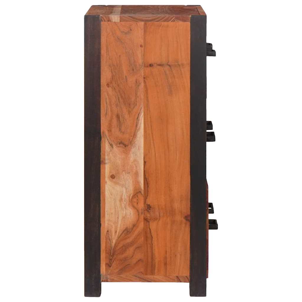 Servírovacia Skriňa 3 Pcs Hnedá 110 X 30 X 75 Cm Akáciový Masív