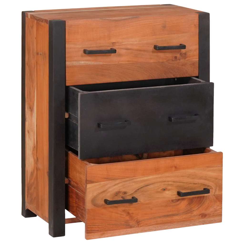 Servírovacia Skriňa 3 Pcs Hnedá 165 X 30 X 75 Cm Akáciový Masív