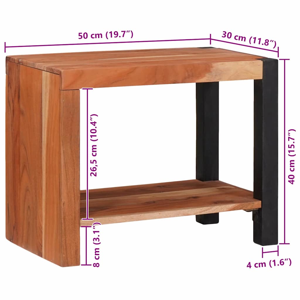 Regál Na Knihy Hnedá 50 X 30 X 40 Cm Akáciový Masív