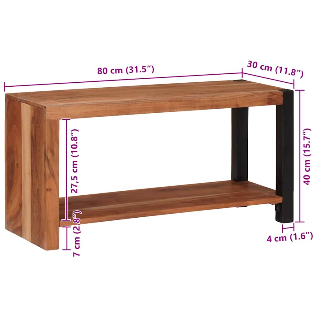 Regál Na Knihy Hnedá 80 X 30 X 40 Cm Akáciový Masív