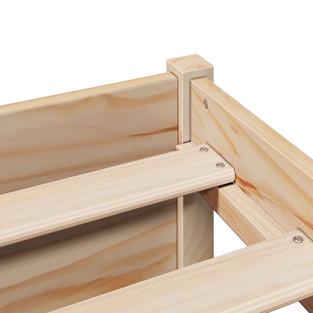 Posteľ S Knižnicou Bez Matraca Borovicový Masív