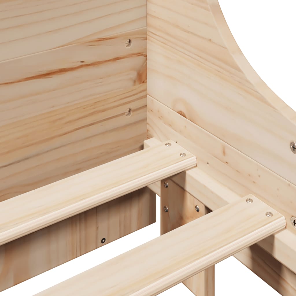 Posteľ S Knižnicou Bez Matraca Masívne Drevo