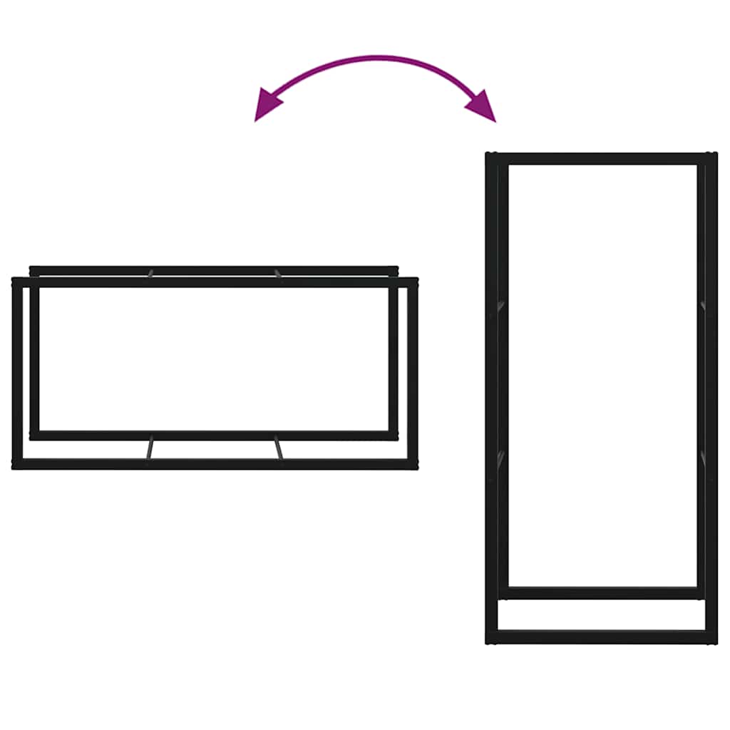 Regál Na Krbové Drevo, Čierny , Oceľ