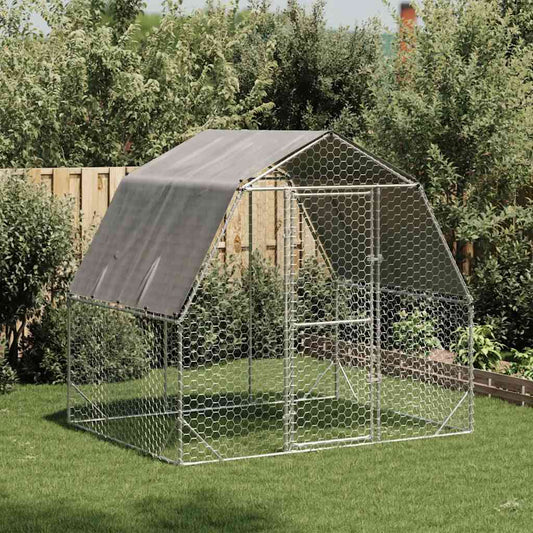 Kurací výbeh so strechou 2,5x2x2,25 m Pozinkovaná oceľ