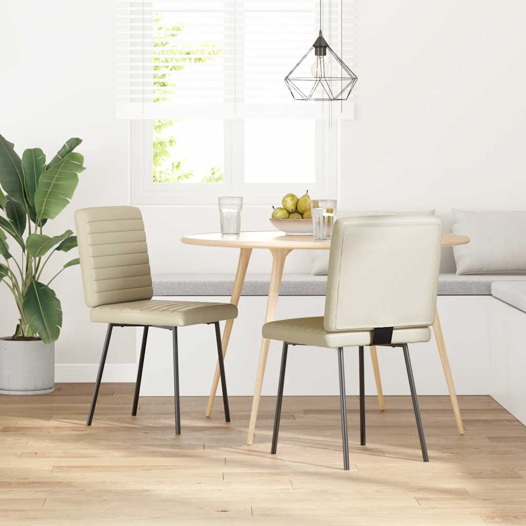 Jedálenské Stoličky 2 Ks Biele Umelá Koža