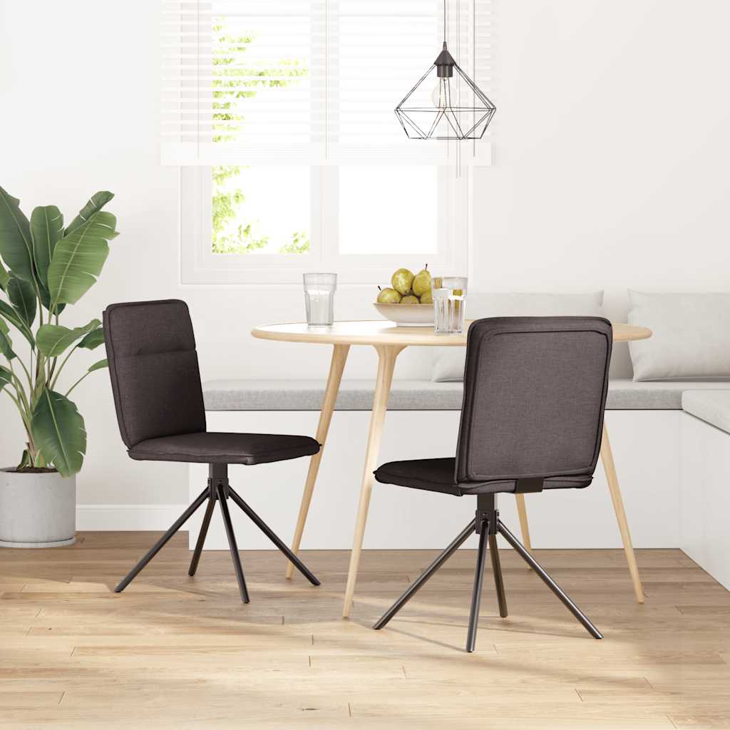 Jedálenské Stoličky 2 Ks Tmavohnedé Látkové
