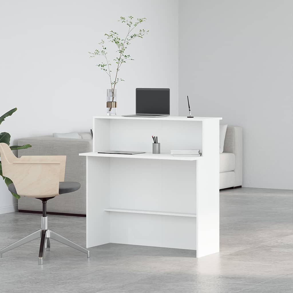 Recepčný stôl biely 100x50x103,5 cm kompozitné drevo