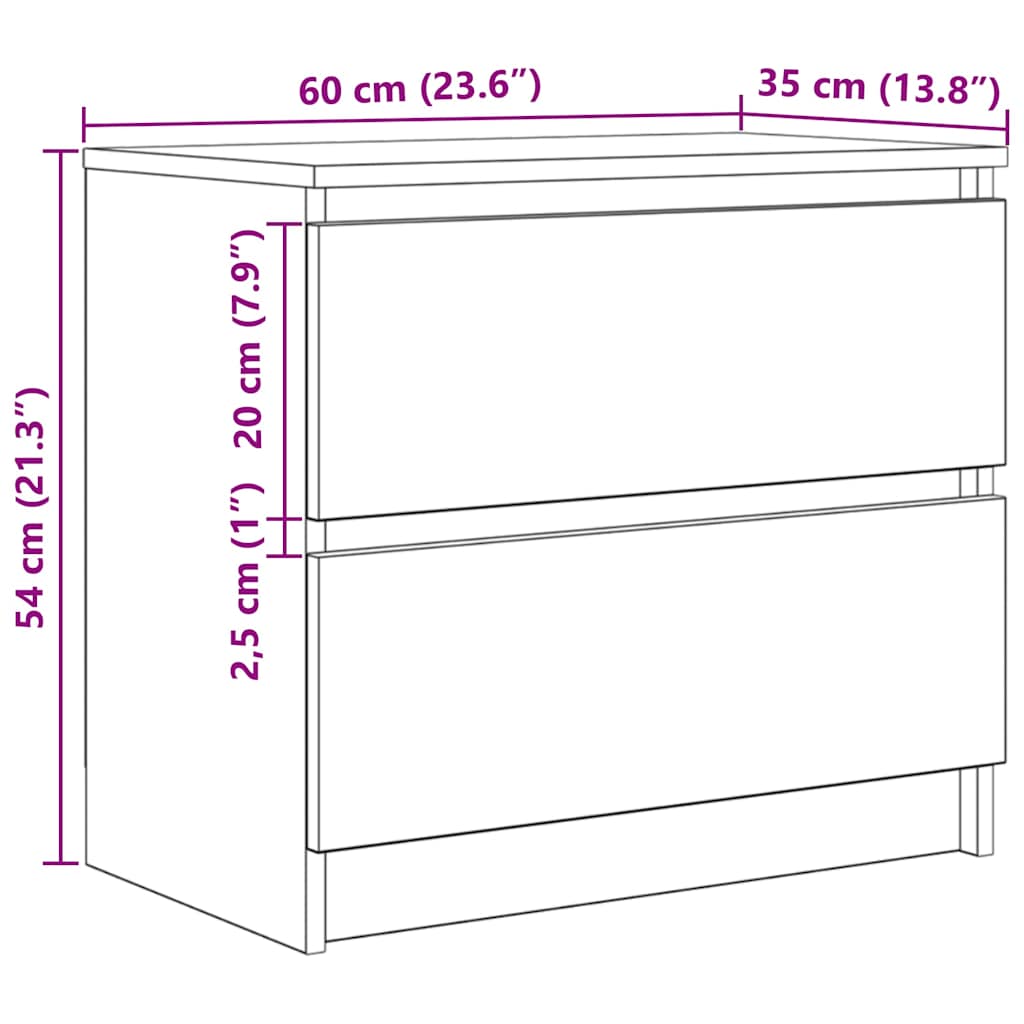 TV Skrinka vidaXL Biela 60x35x54 cm Drevo