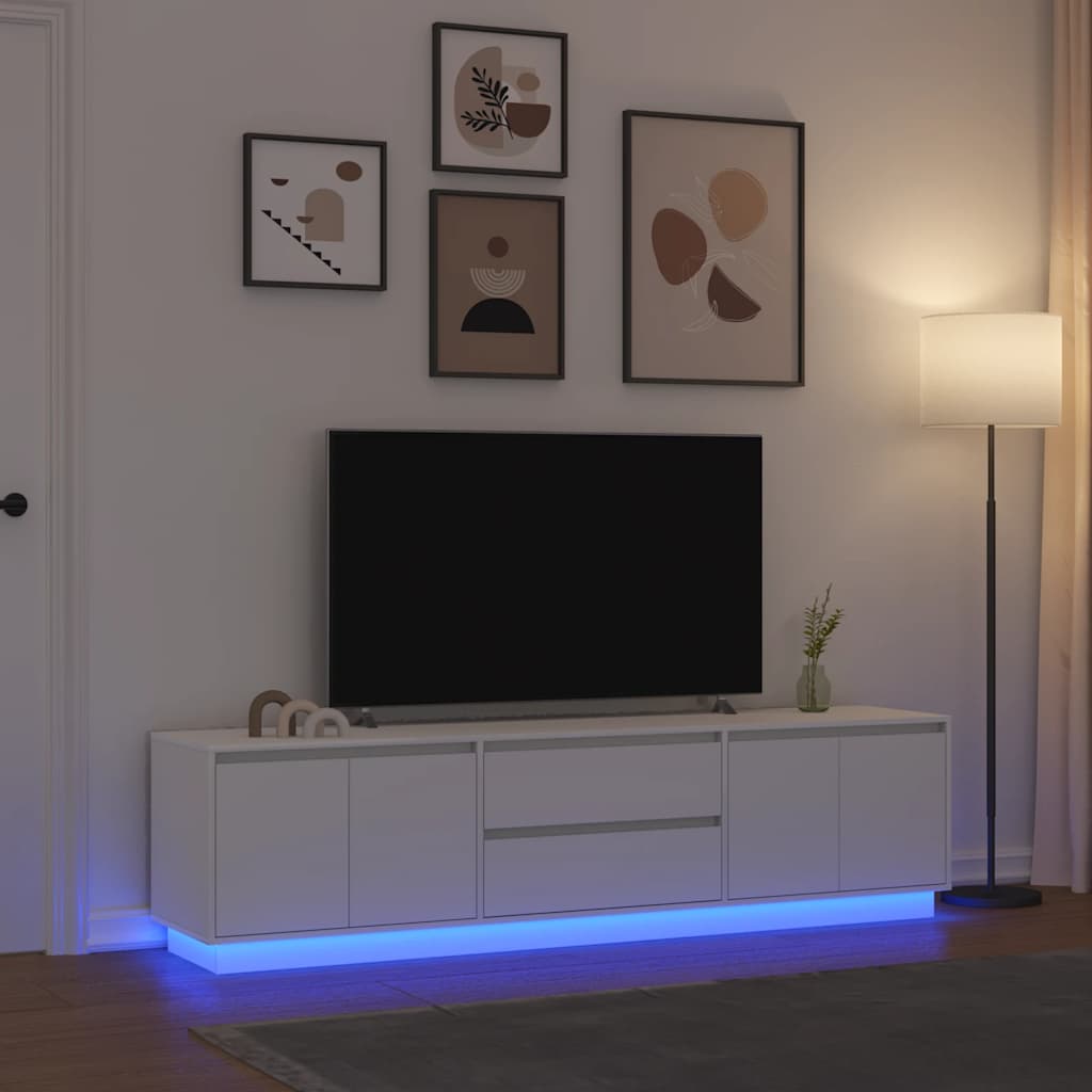 Tv Skrinka S Led Svetlami Dub Čierna 160,5X41X50 Cm