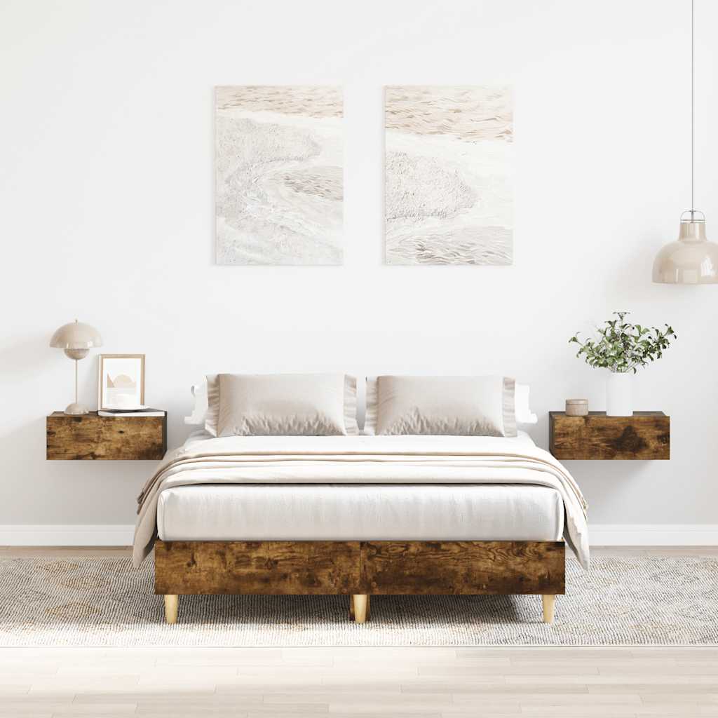 Posteľný rám bez matraca dymový dub 120x190 cm borovicový masív