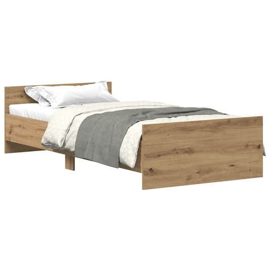 Posteľný rám bez matraca dub artisan 75x190 cm kompozitné drevo